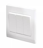 Retrotouch Simplicity 3 Gang Pulse/Retractive Switch (White)